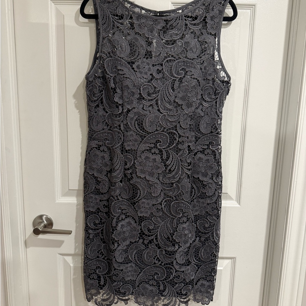 Cache Charcoal Lace Midi Dress